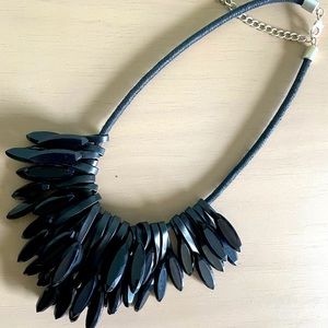 Simply Vera Black Chunky Statement Necklace